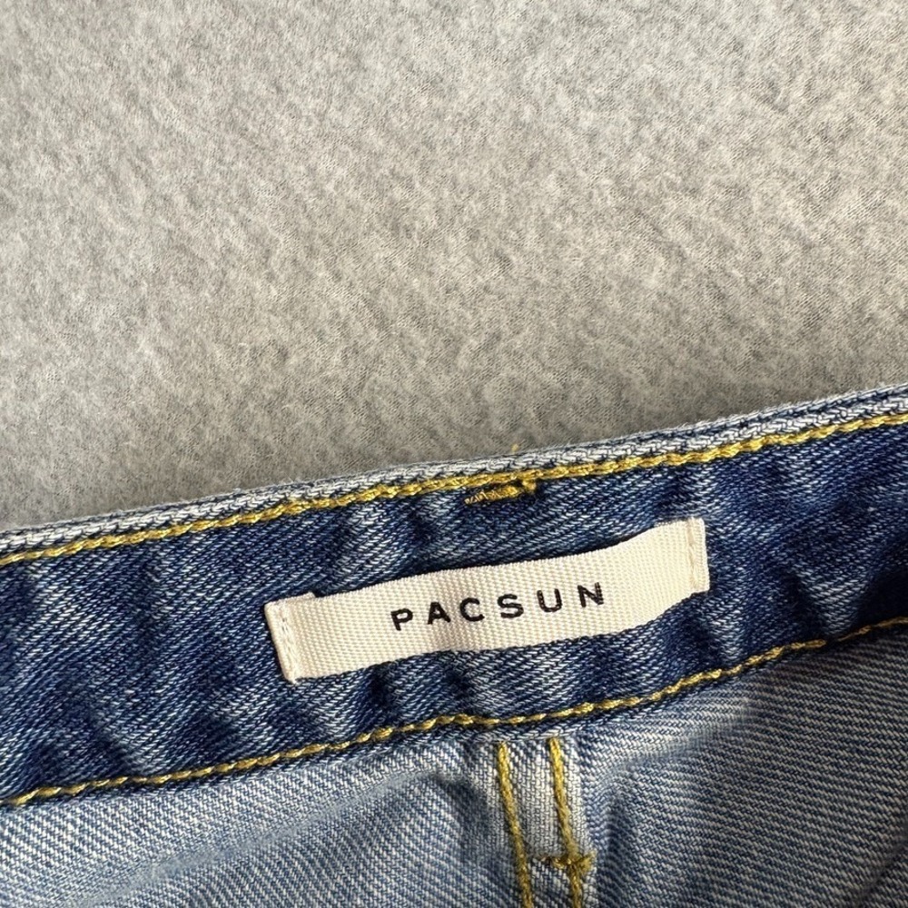 Pacsun Jeans Womens 25 Blue 90s Boyfriend Eco Two Tone Stacked Baggy High Rise - Picture 7 of 11